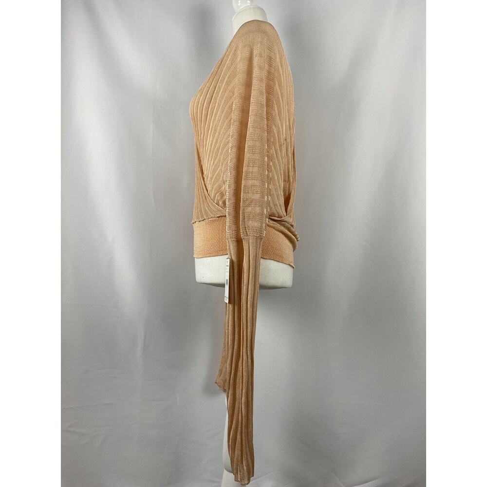 FREE PEOPLE Womens Orange Long Sleeve Surplice Neckline Top Size L A002083 - Picture 3 of 6